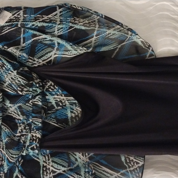 Apostrophe Sz M Sheer Ruffled Neck Pleated Gathered Waist Blouse Top w/ Camisole - Picture 8 of 11